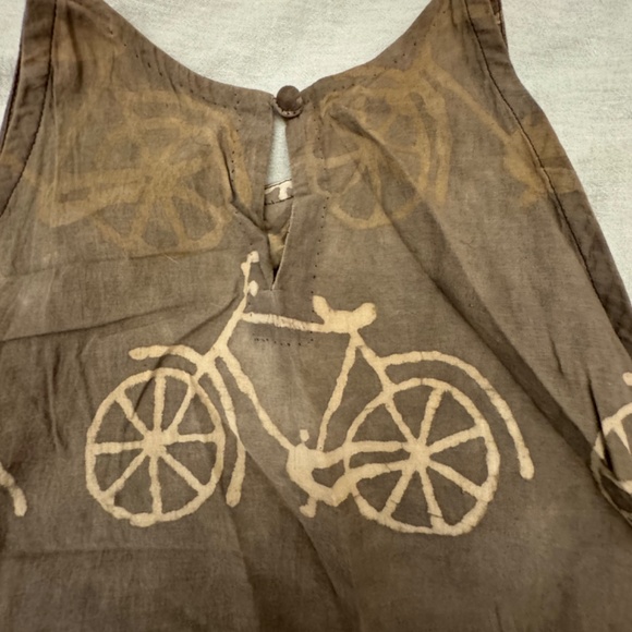 Indian quirky bicycle print cotton casual dress, size xs - Picture 3 of 5